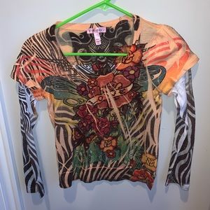 Long sleeve shirt with flowers